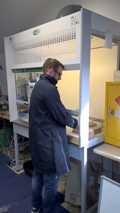 Worker using Fume Extractor Unit